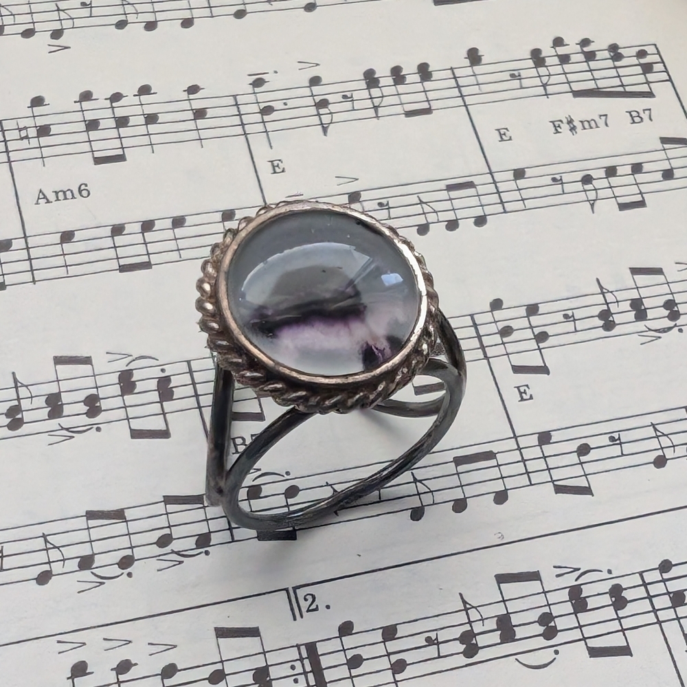 Vintage Silver and Purple Scarf Clip